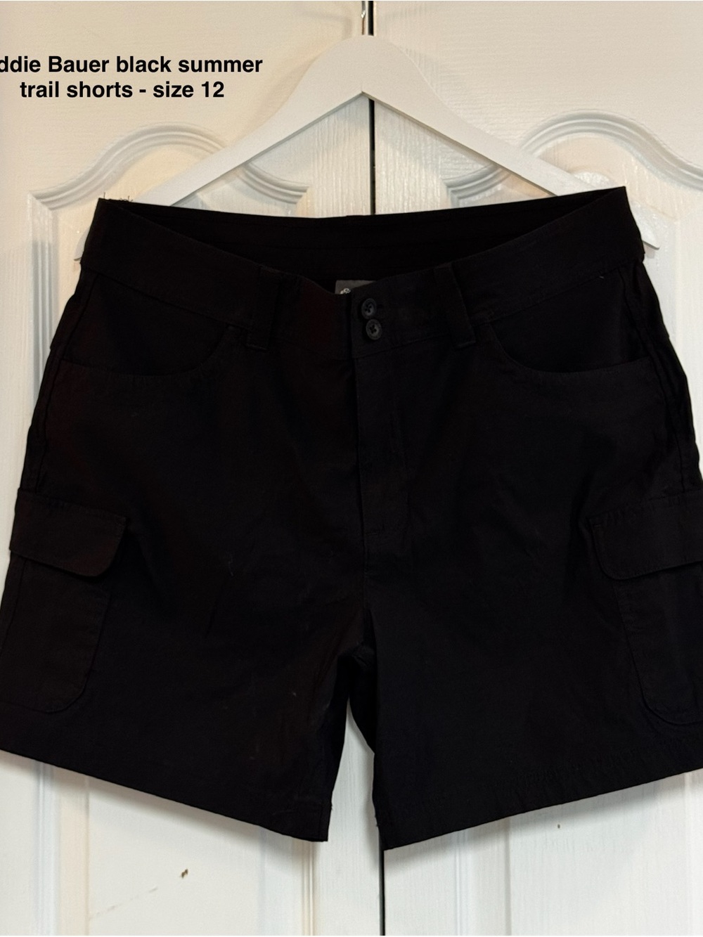 Eddie Bauer Black Cargo Trail Shorts